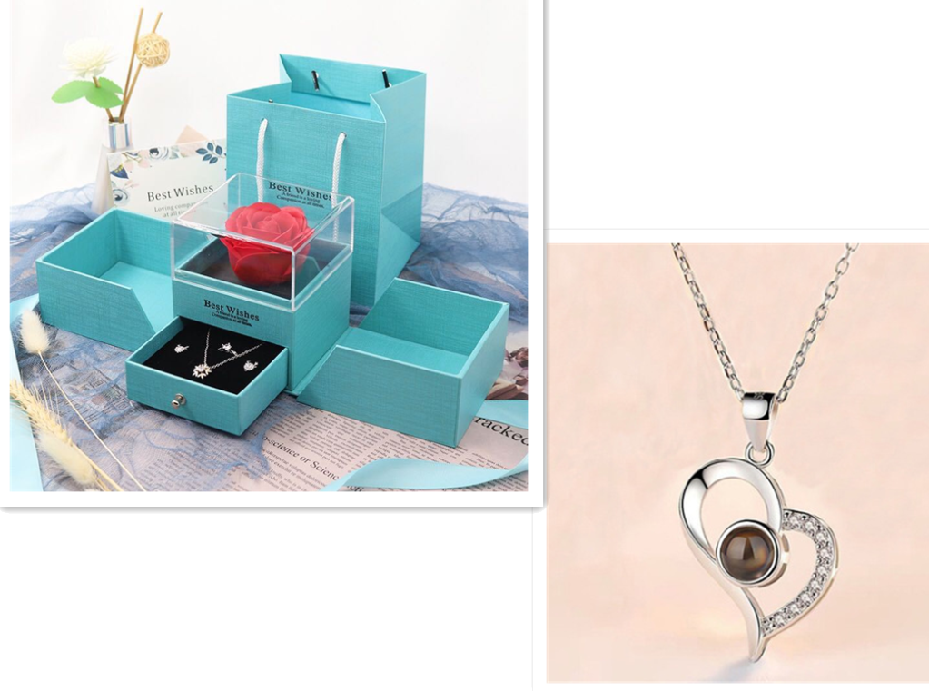 Gifts Metal Rose Jewelry Gift Box