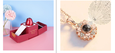 Gifts Metal Rose Jewelry Gift Box