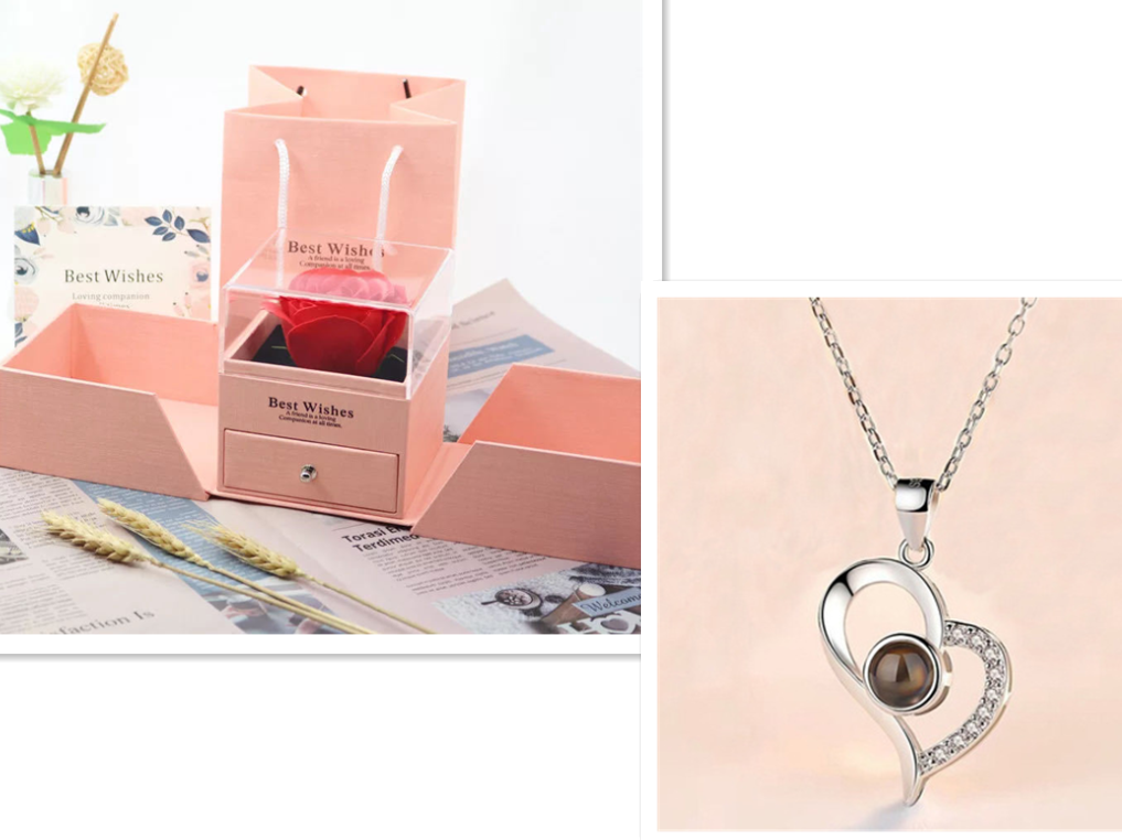 Gifts Metal Rose Jewelry Gift Box