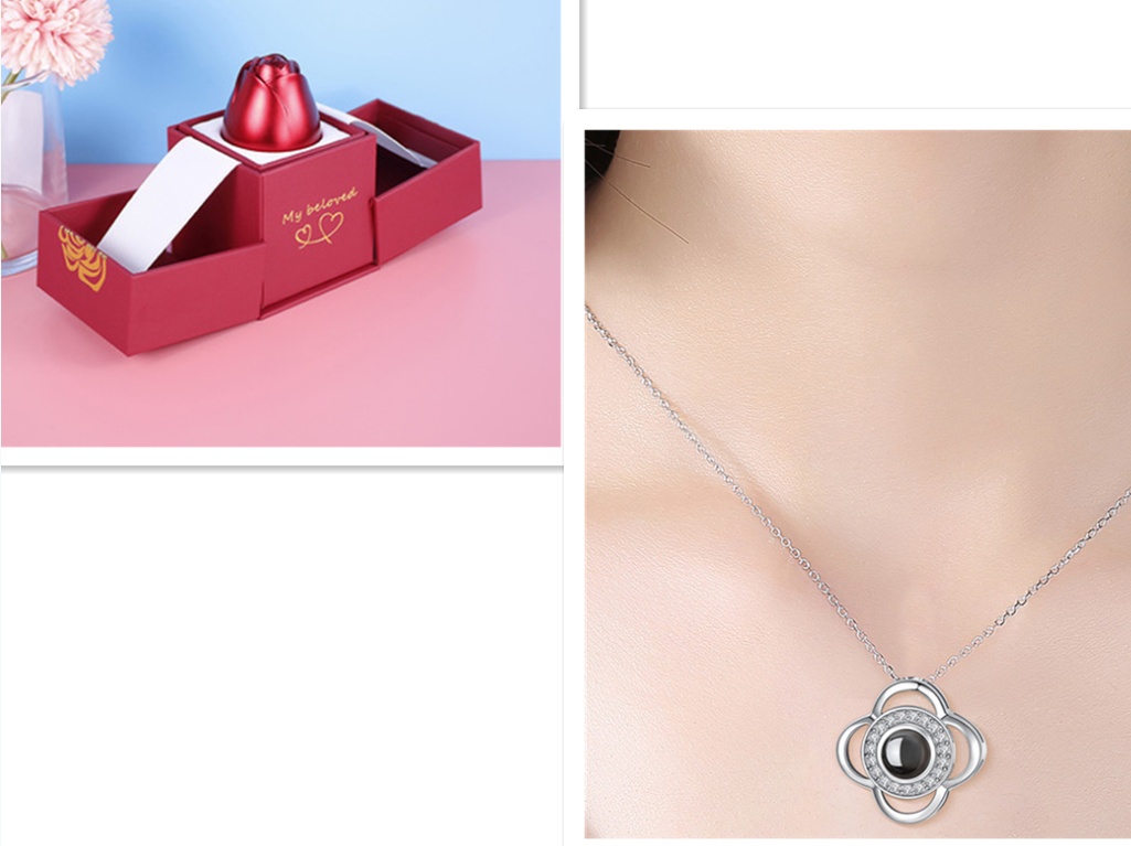 Gifts Metal Rose Jewelry Gift Box