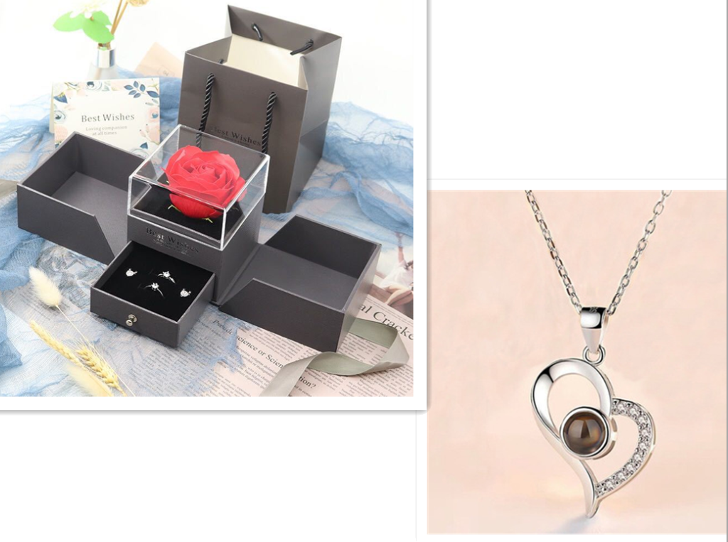 Gifts Metal Rose Jewelry Gift Box