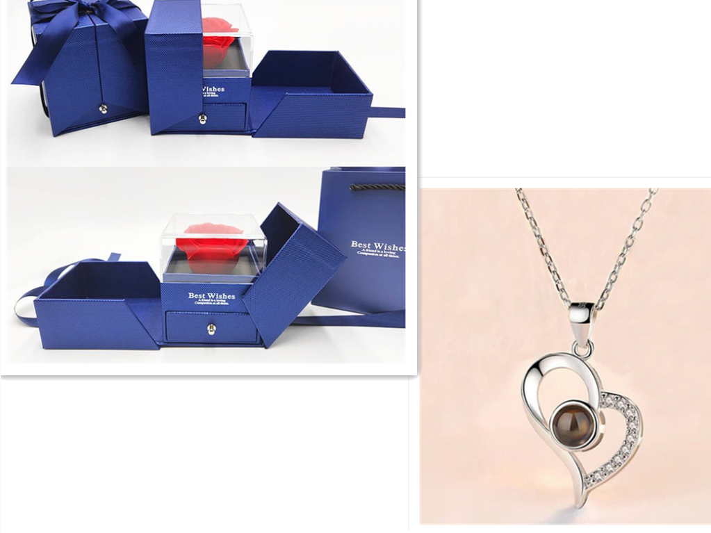 Gifts Metal Rose Jewelry Gift Box